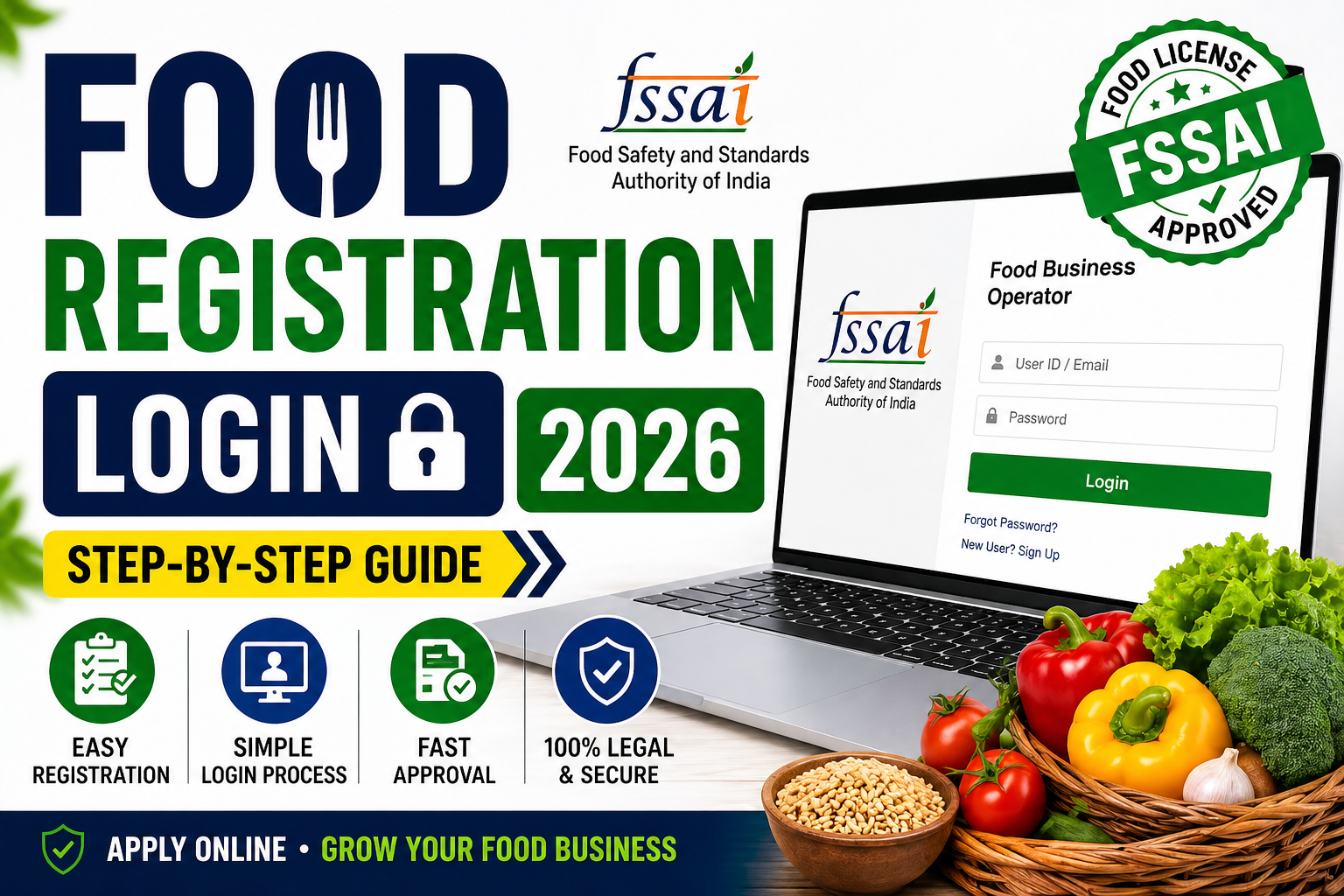 Food Registration Login 2026 | FSSAI Login कैसे करें | Food License Portal Guide
