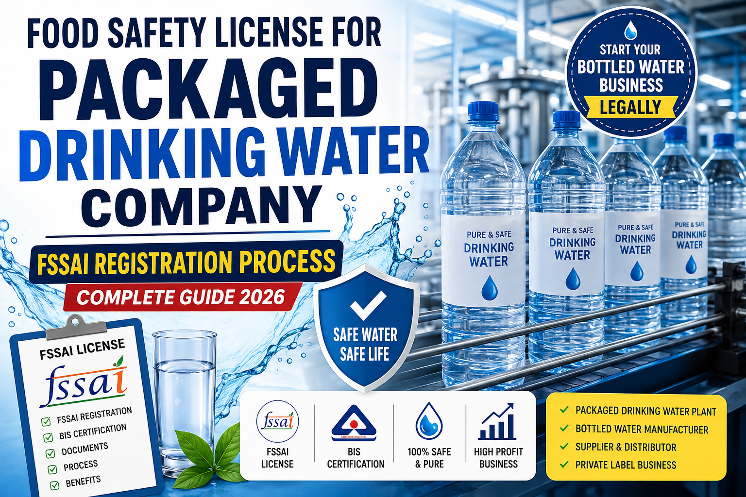 Food Safety License for Packaged Drinking Water Company: FSSAI Registration Process in Hindi 2026